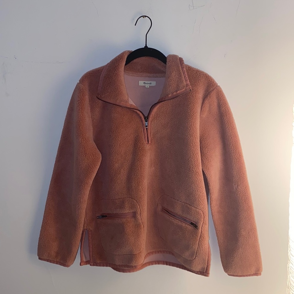 Madewell pink quarter zip